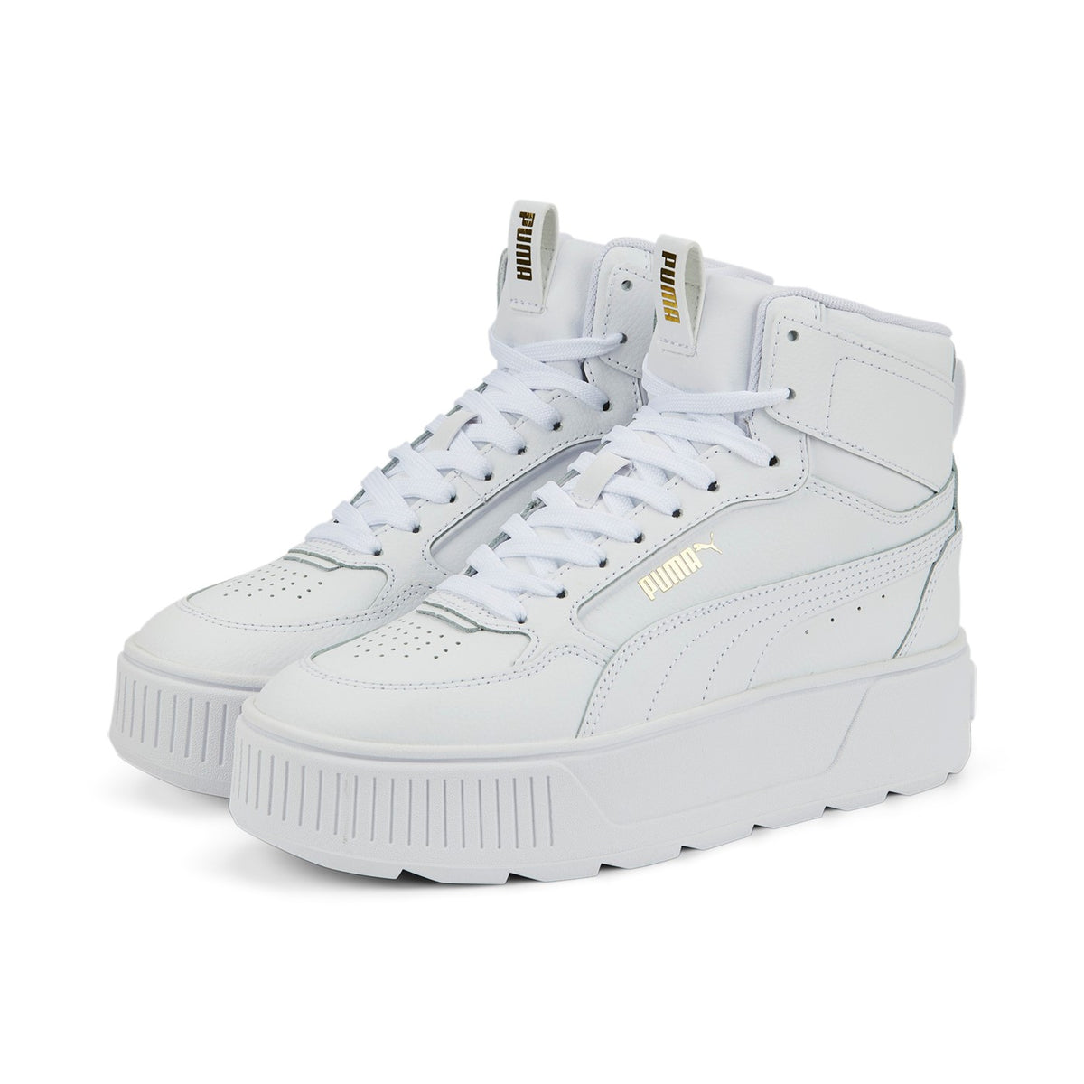 Puma scarpa sneakers alta con zeppa Karmen Rebelle Mid 387213 01 bianco